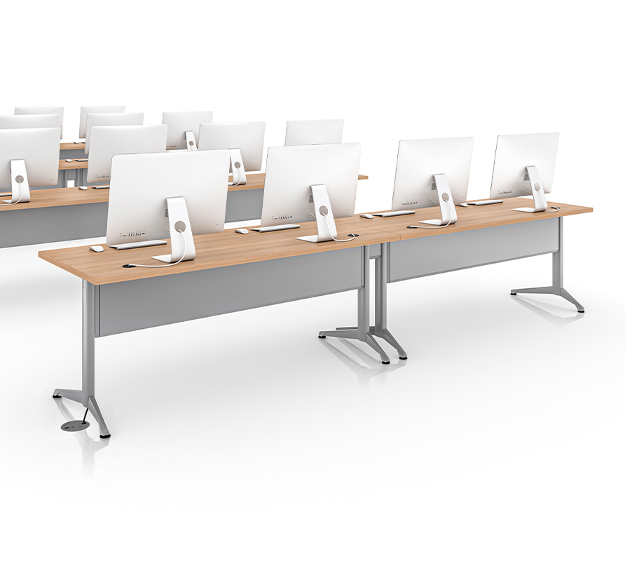 Zori Powerlex Modesty tables in computer lab application against white background