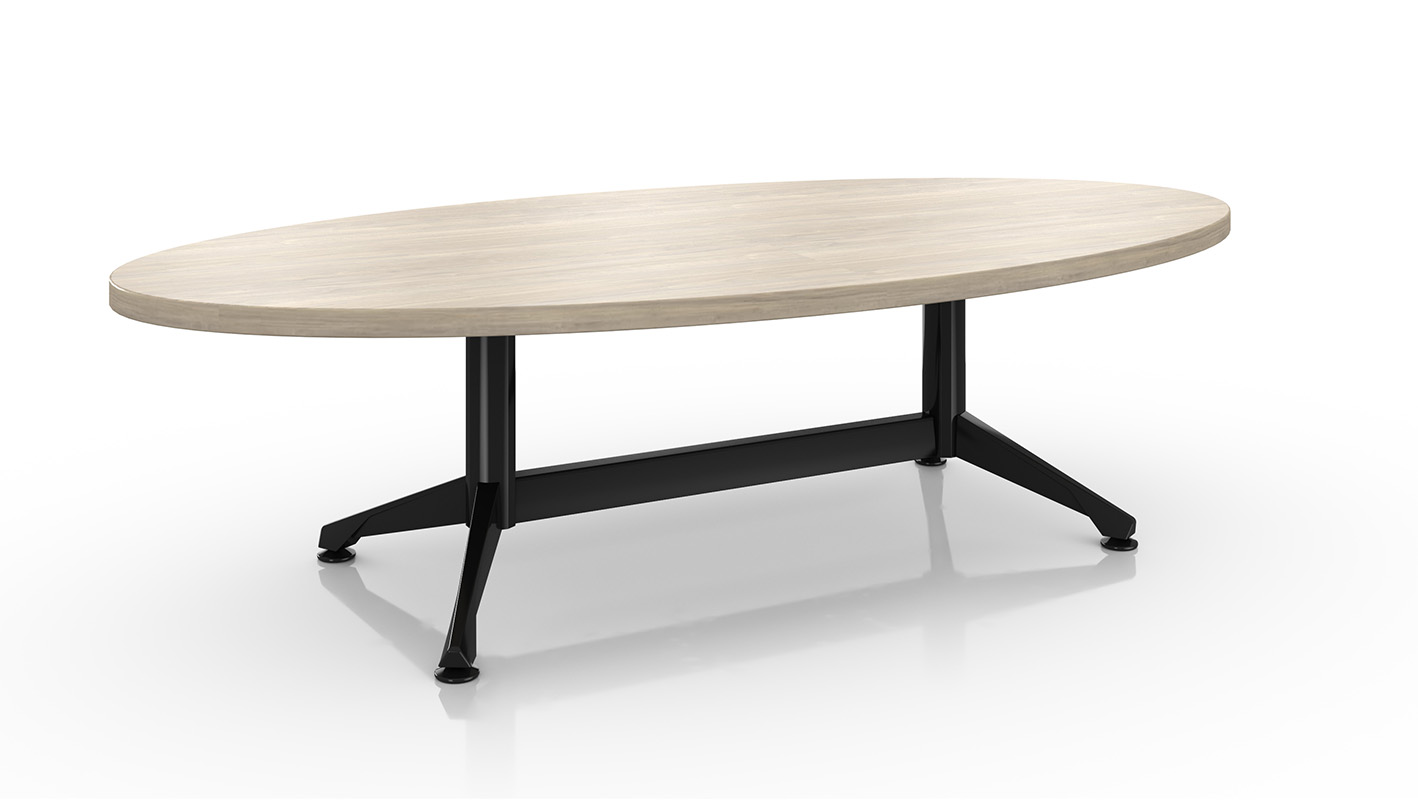 Zori Coffee table with ellipse top against white background