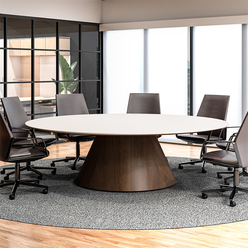 Foundation tapered drum table in a conference room. 