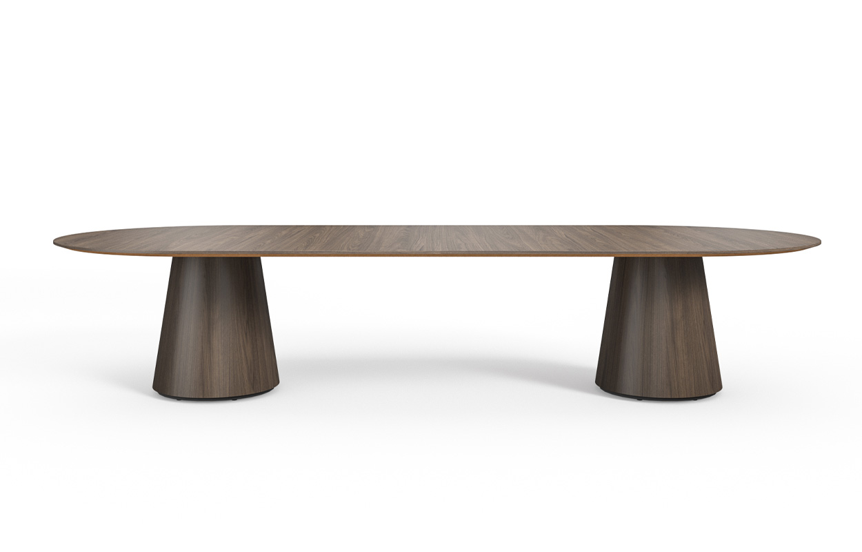 Foundation tapered drum table on white background. 