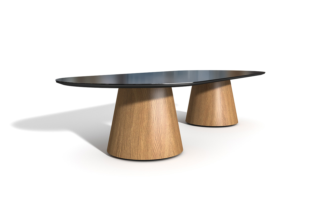 Foundation tapered drum table on white background. 