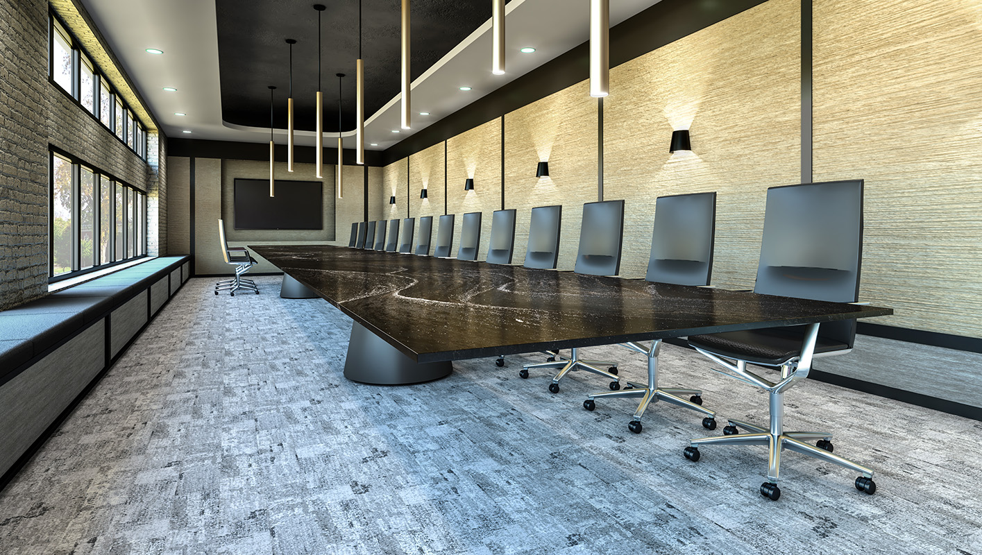 Foundation tapered drum EX table in a boardroom. 