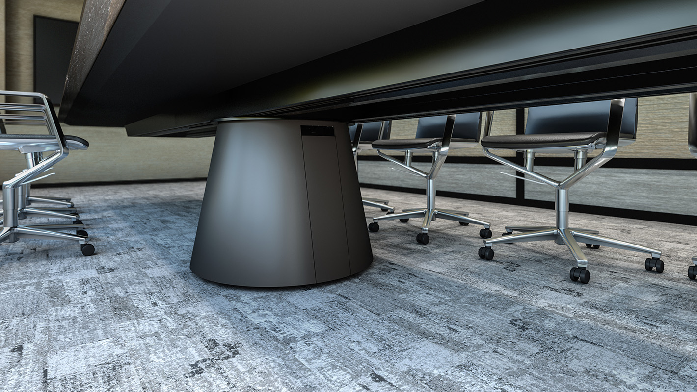 Tapered drum base access door. 