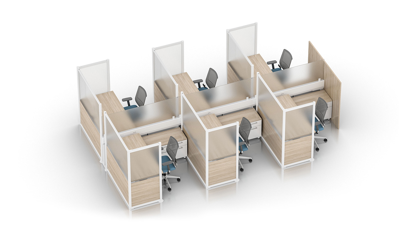 Zori L-Shape Freestanding Screens in open-plan application