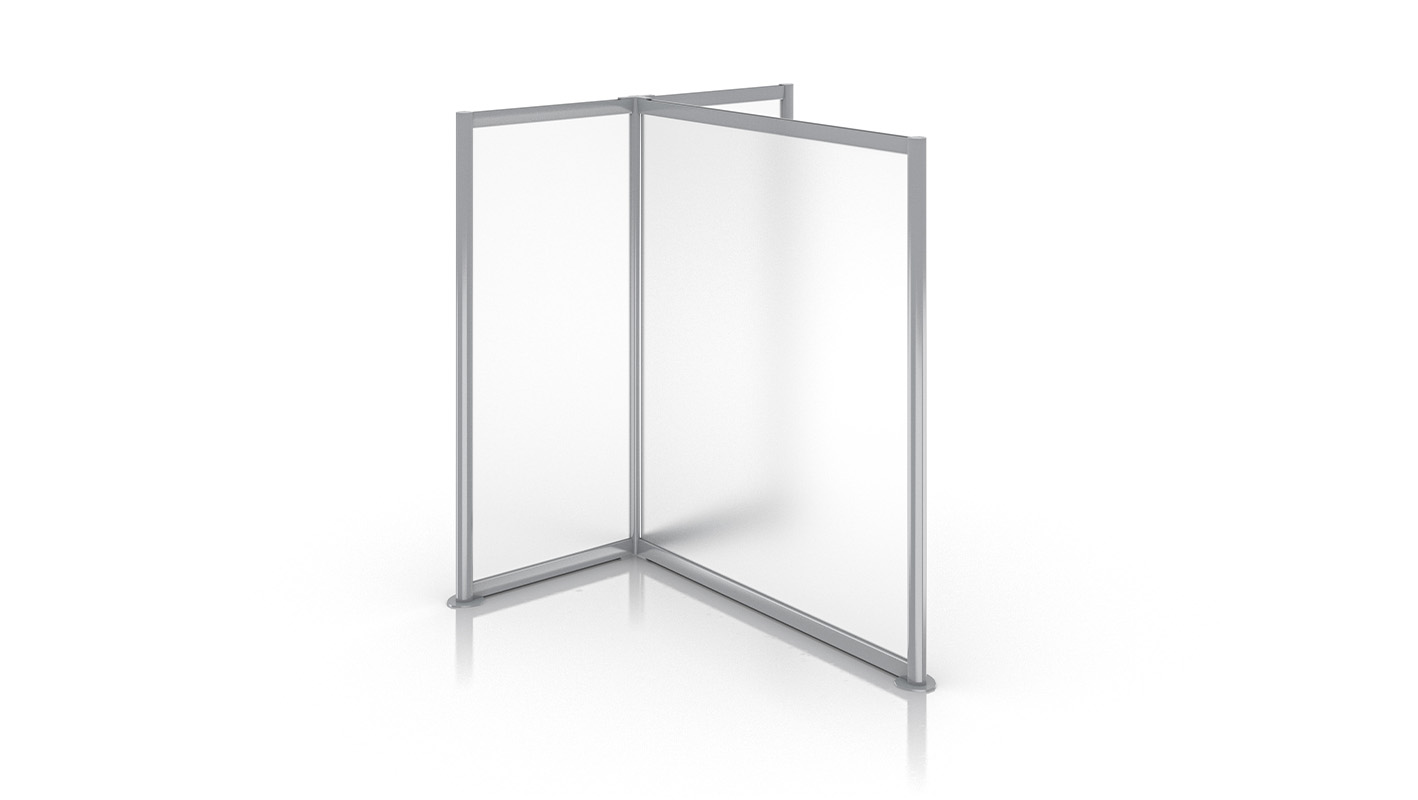 Zori Freestanding T Acrylic Screen against white background