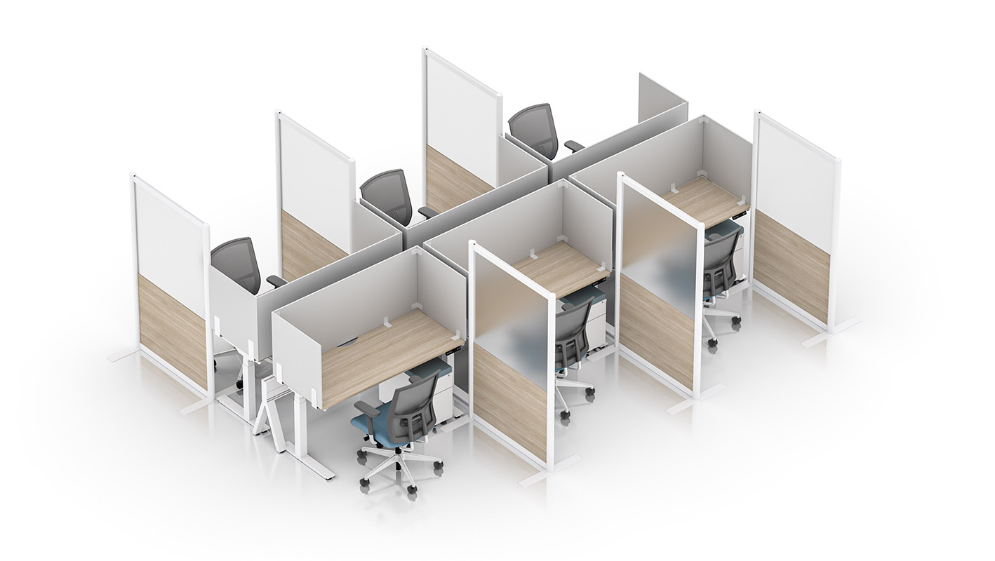Zori Freestanding Screens in open plan office applications