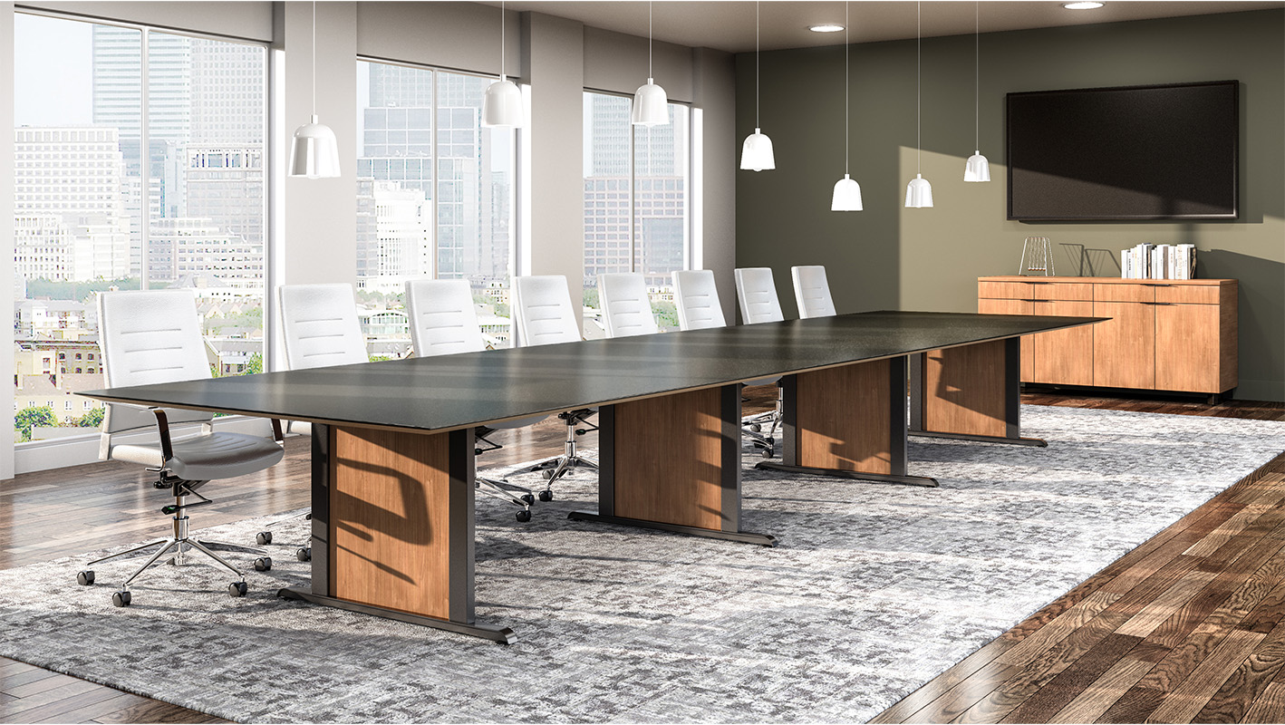 Impression table in a conference room. 