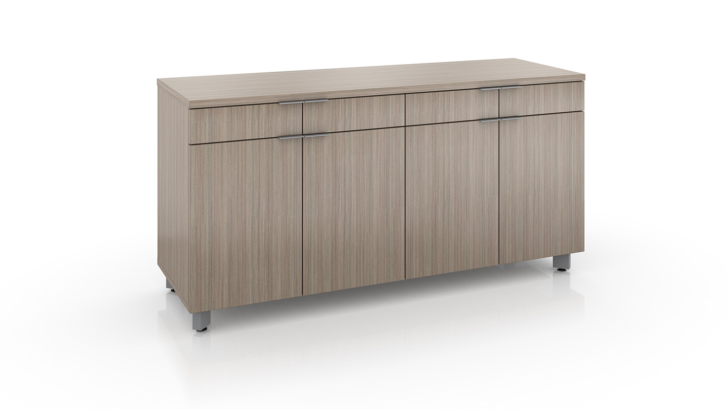 Impression credenza on white background. 