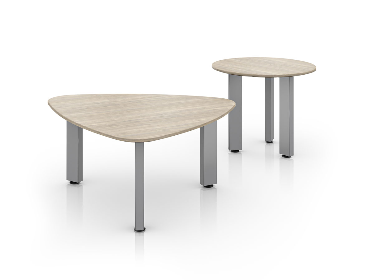 Impression coffee and side table on white background. 
