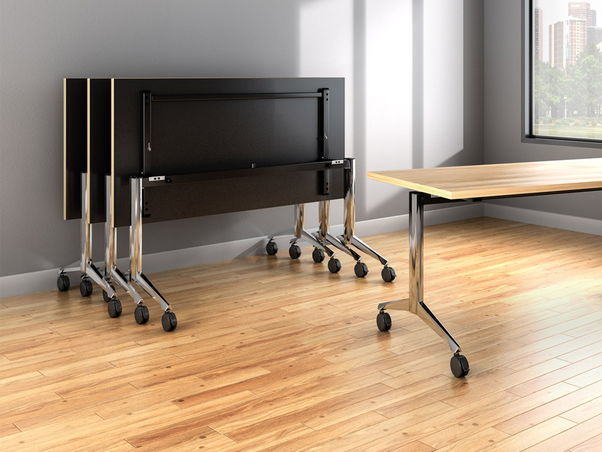 Zori training table black undersurface.