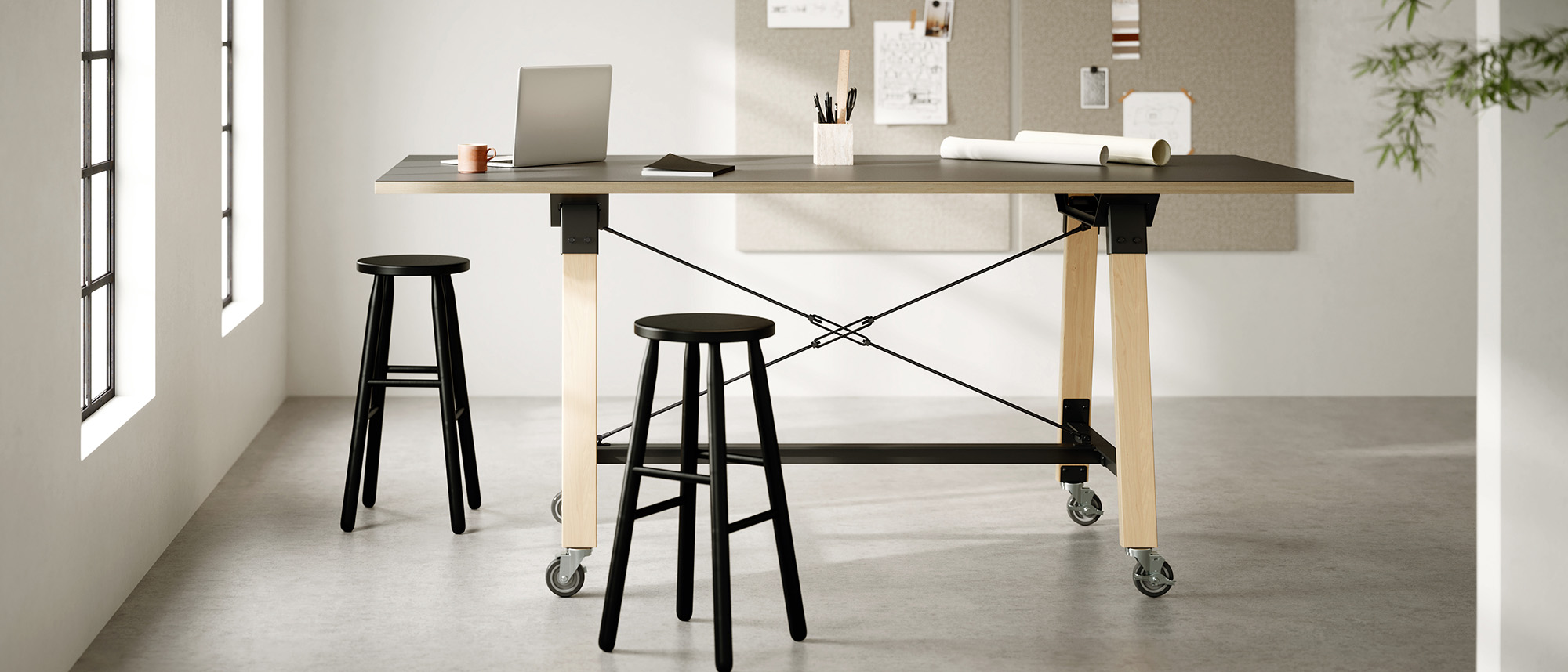 Adventure table in a conference room. 