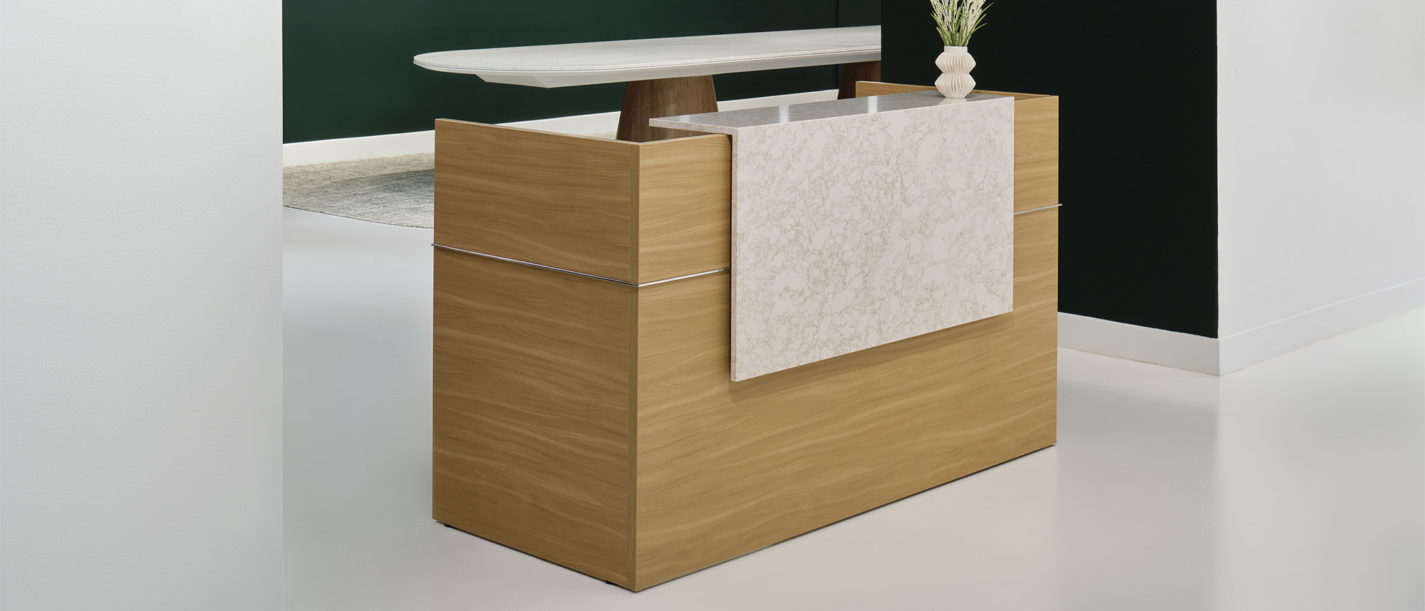 Affinity reception in an office setup. 