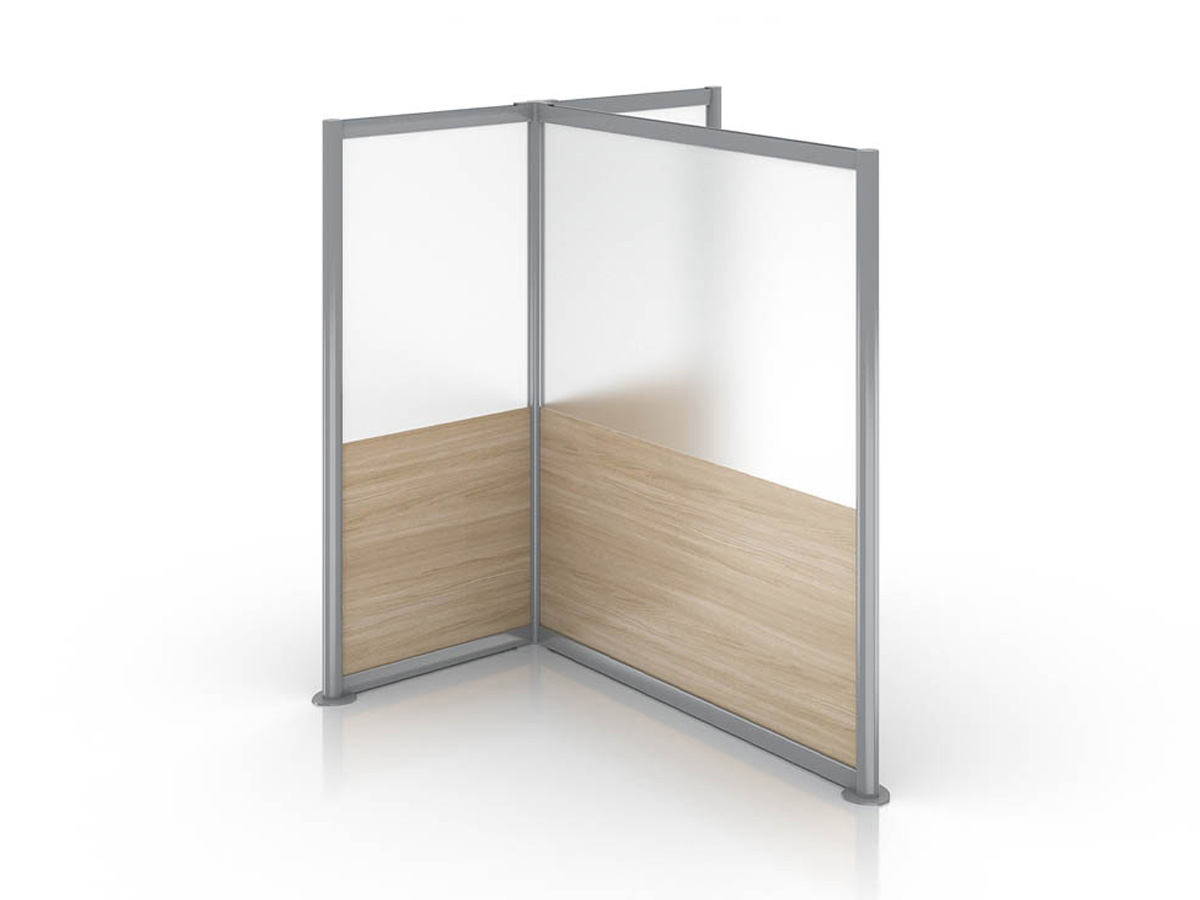 T-Shaped Zori Freestanding Screen on white background.