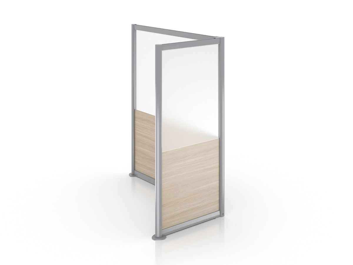 L-Shaped Zori Freestanding Screen on white background.