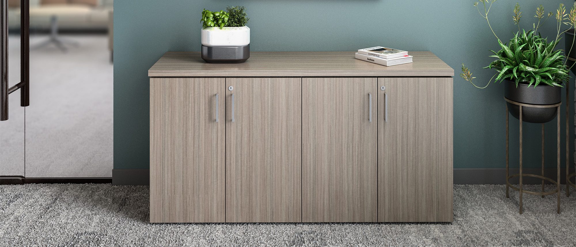 Foundation Credenza against wall
