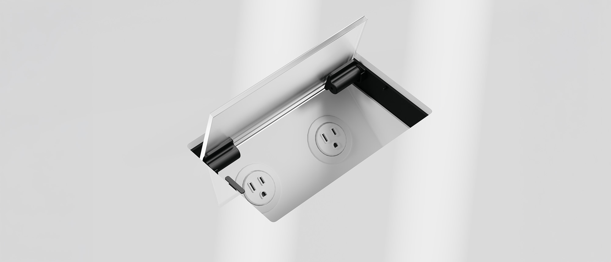 Ghost Power unit in glass table top
