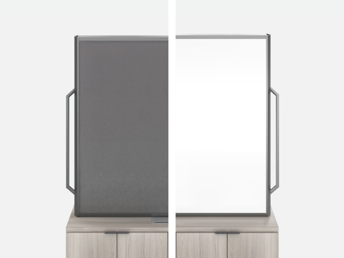 Zori Mobil Monitor Stand fabric or whiteboard backside.