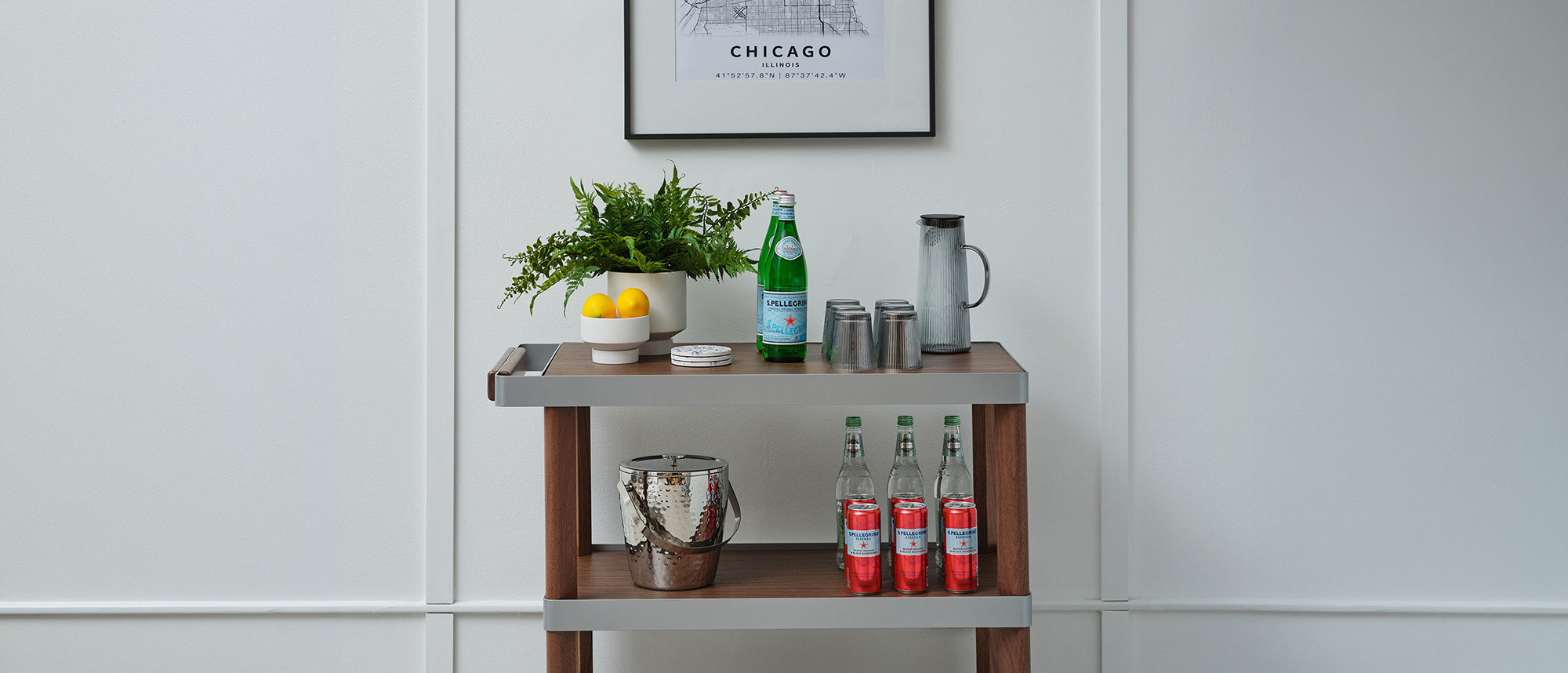 Ligouri Beverage Cart against wall