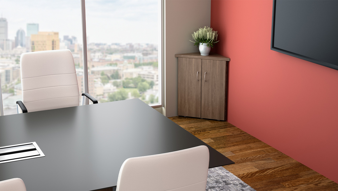 Universal Corner Cabinet in Conference Room