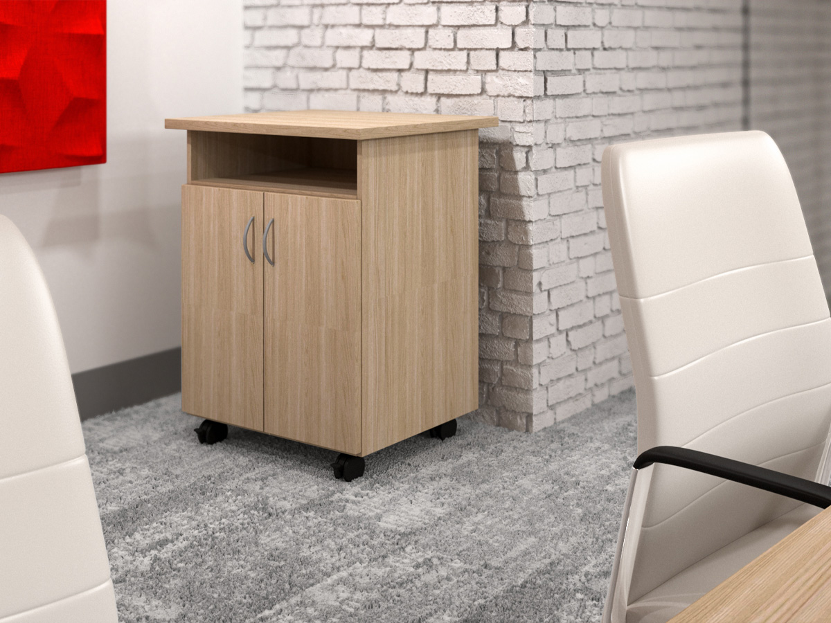 Universal beverage cart in collaborative setting.