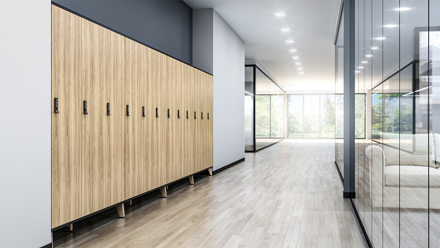 Universal Lockers in hallway application