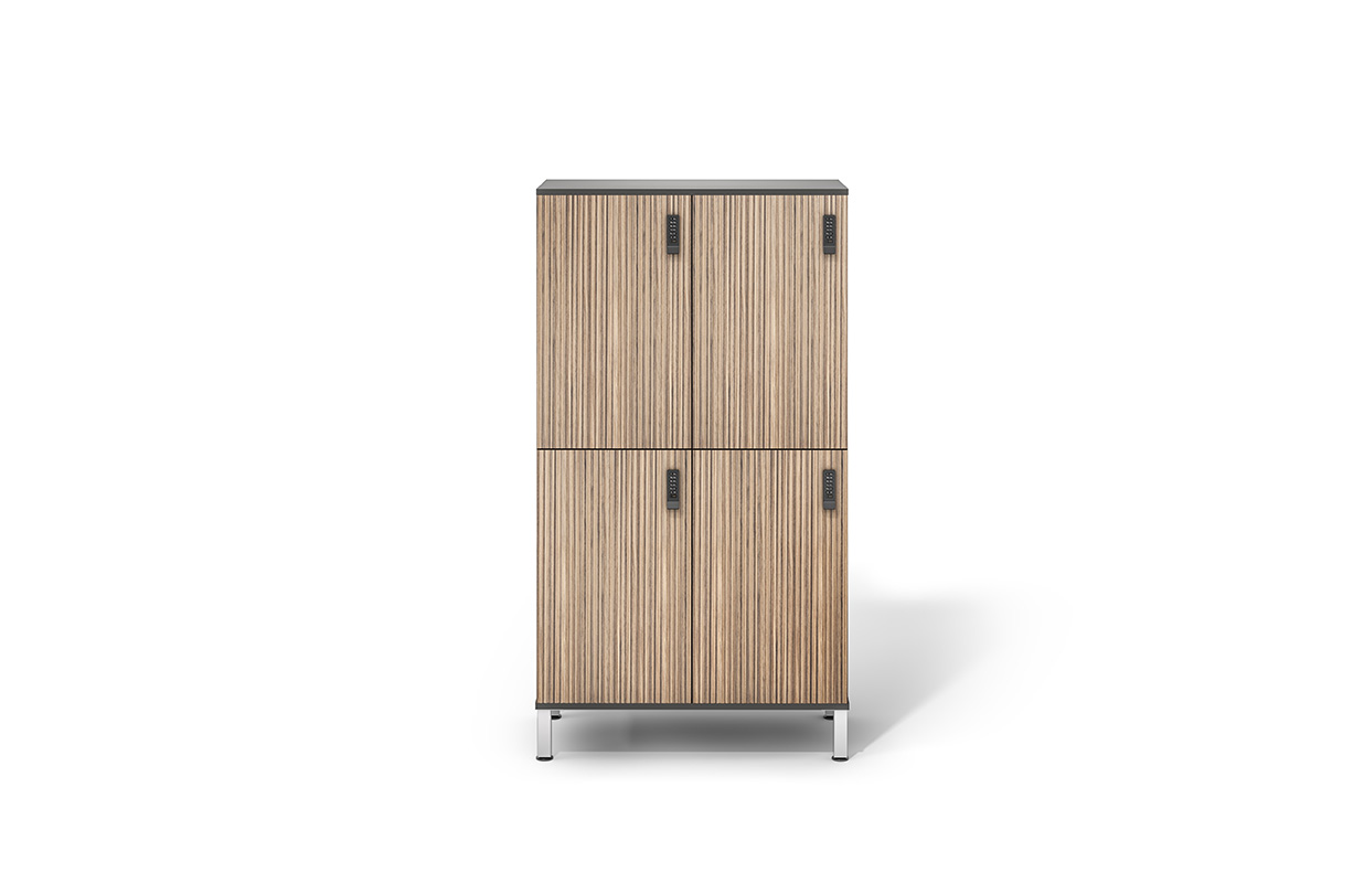 Universal Lockers with Arpa Tuet doors on white background