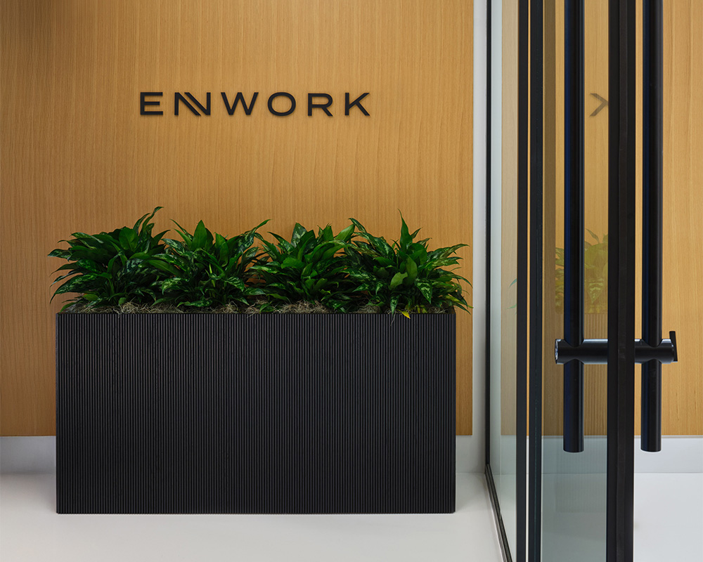 Terra Planter in entry way against wall