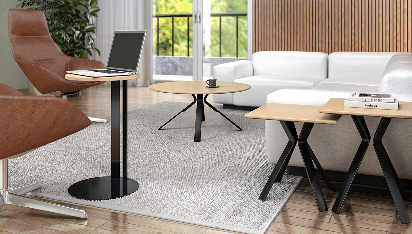 Tangent Occasional Tables in third space application