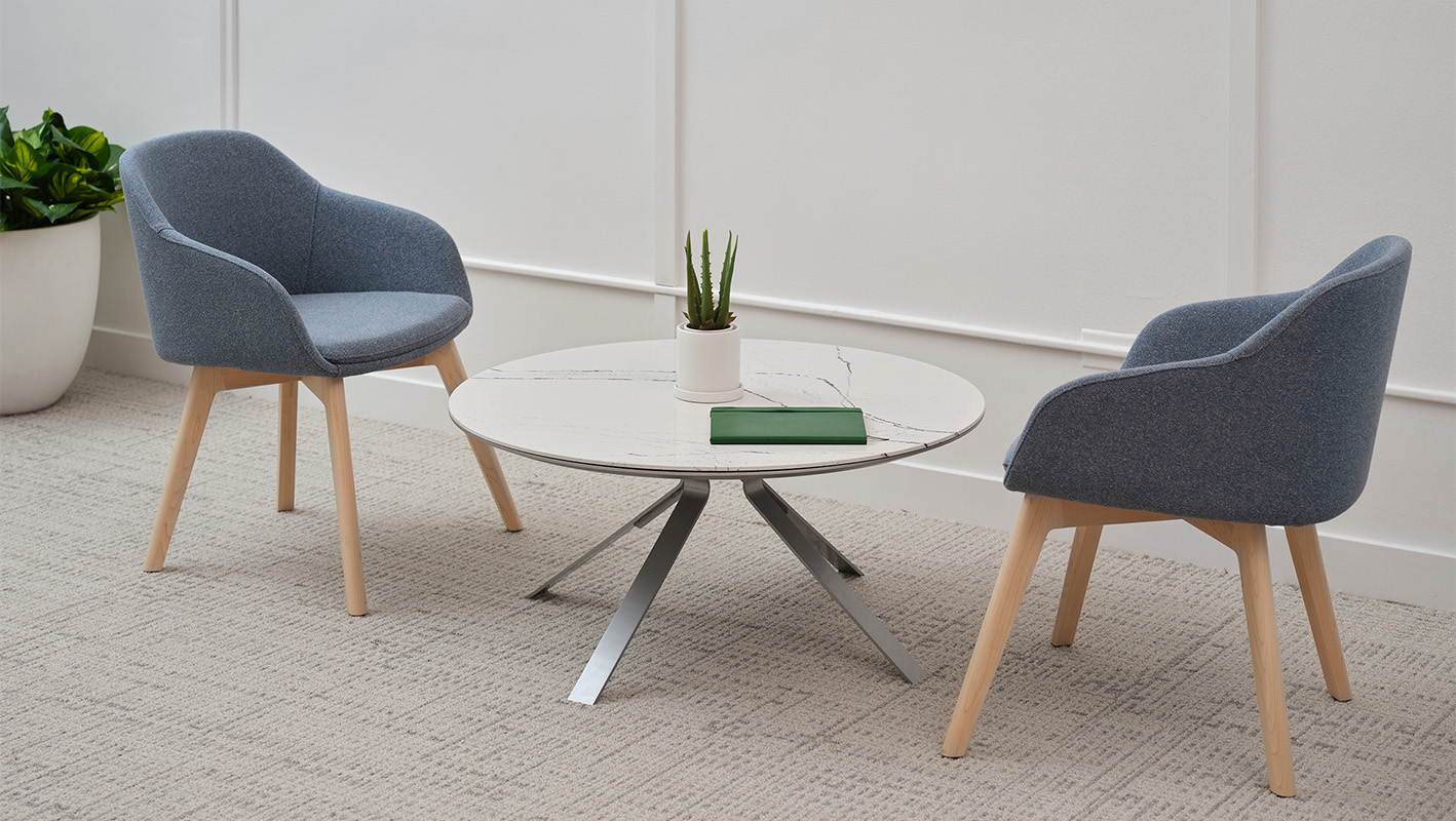 Tangent Coffee Table with soft seating