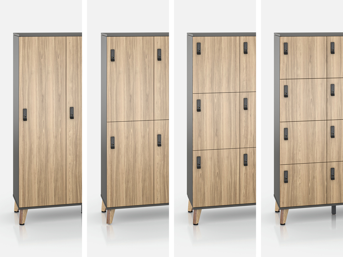 Universal Lockers in 1- to 4-high configurations.