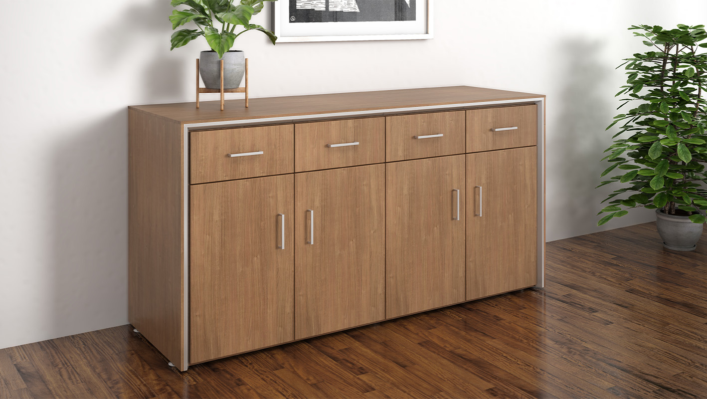 Stealth Credenza against wall