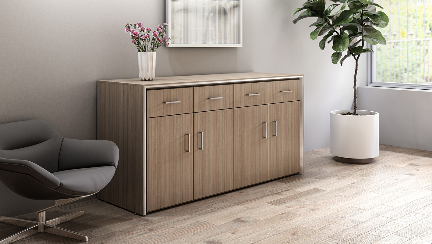 Stealth Credenza against wall