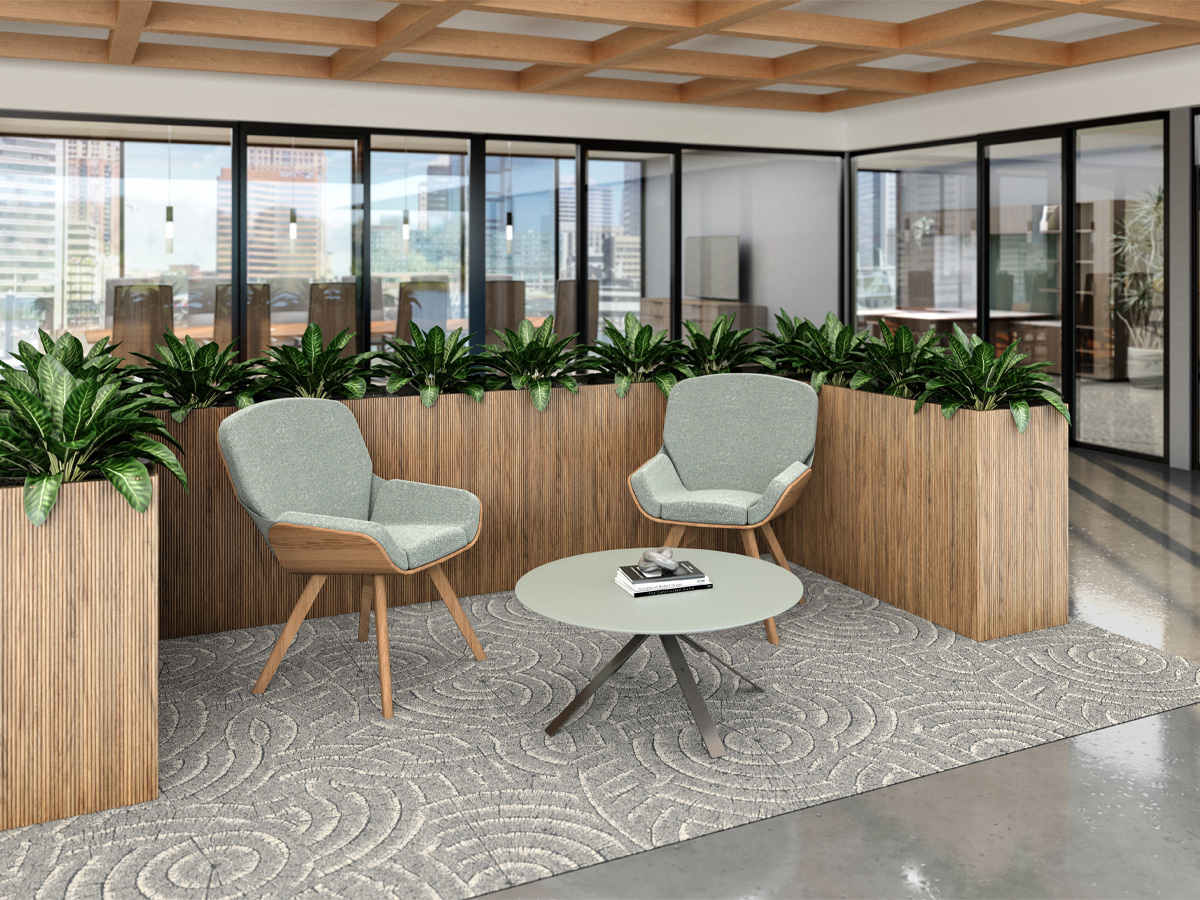Terra Planters used to define space in ancillary application.