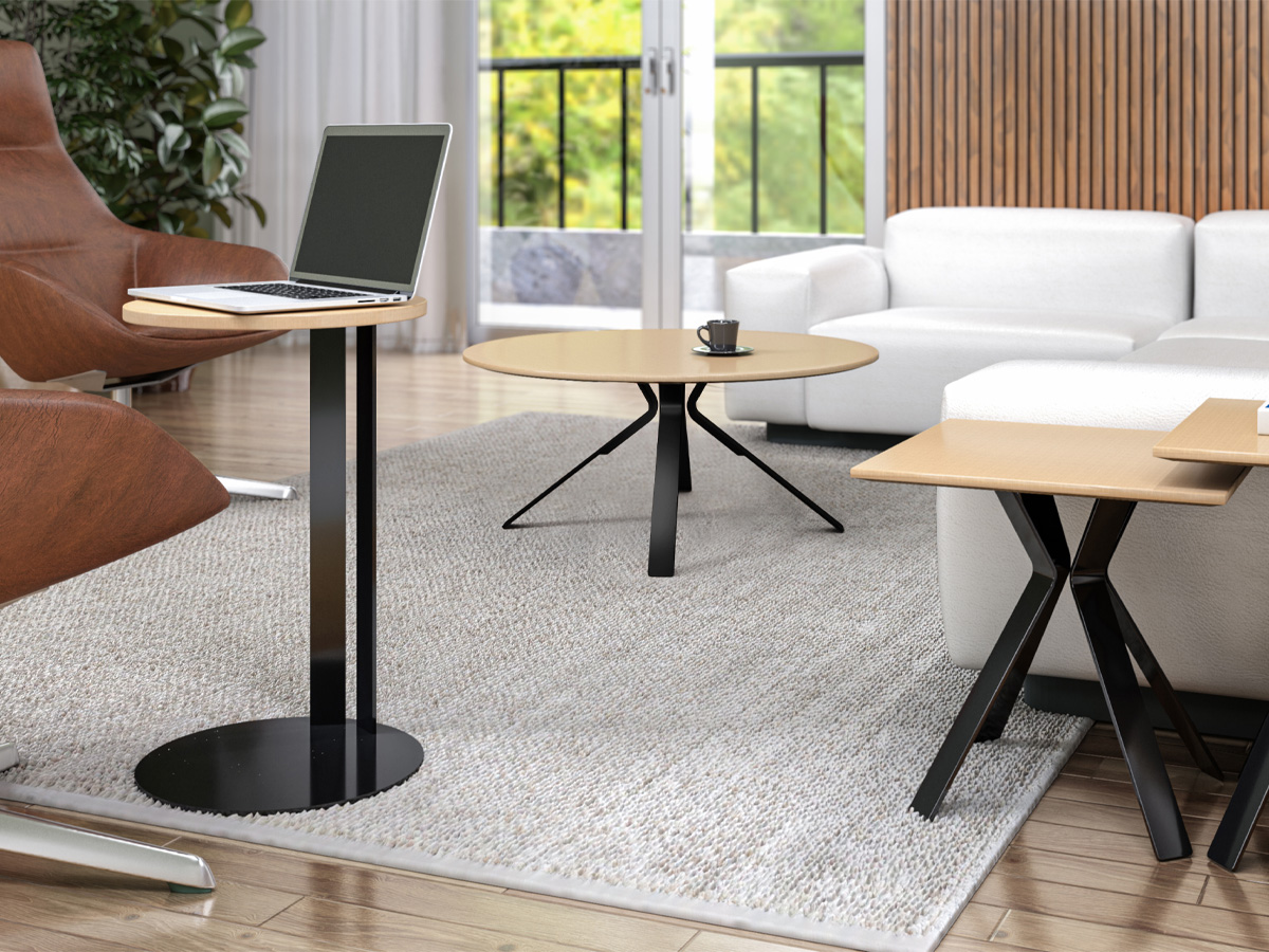 Tangent occasional tables in lounge application.