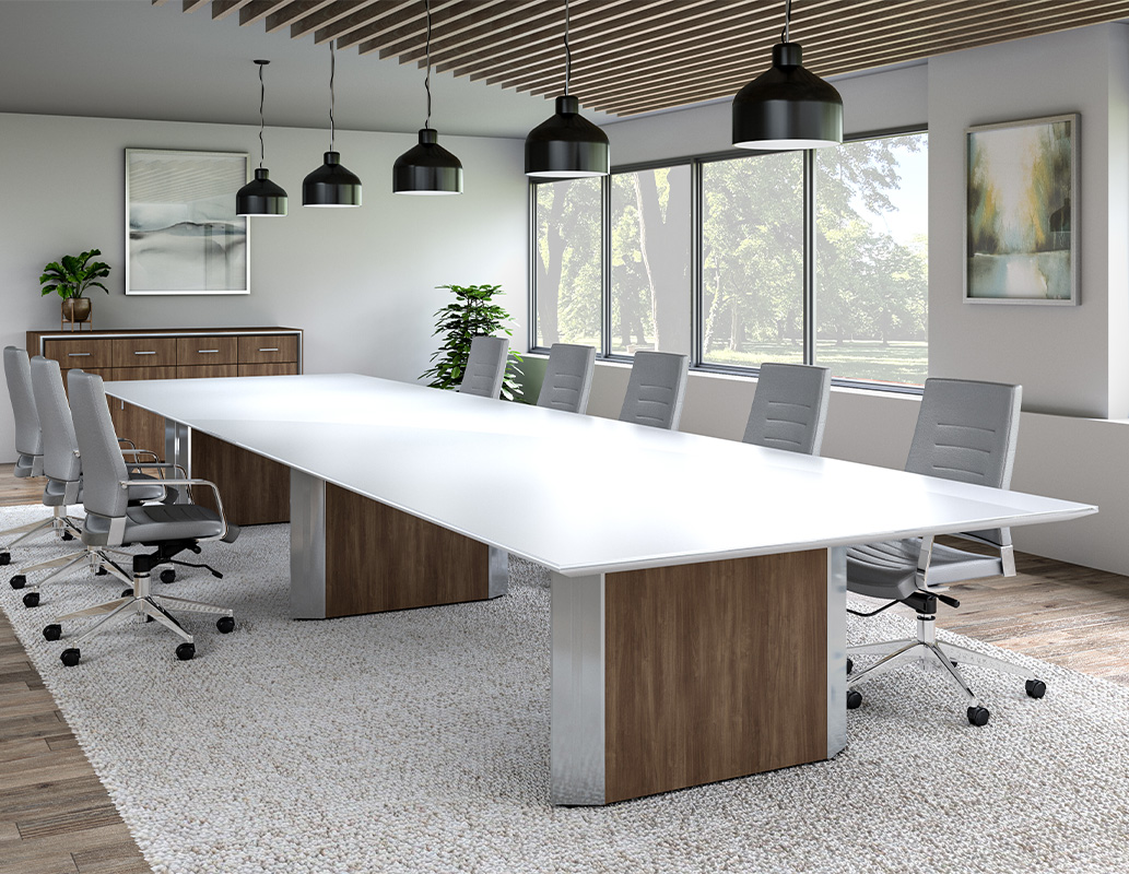 Stealth conference table in conference room