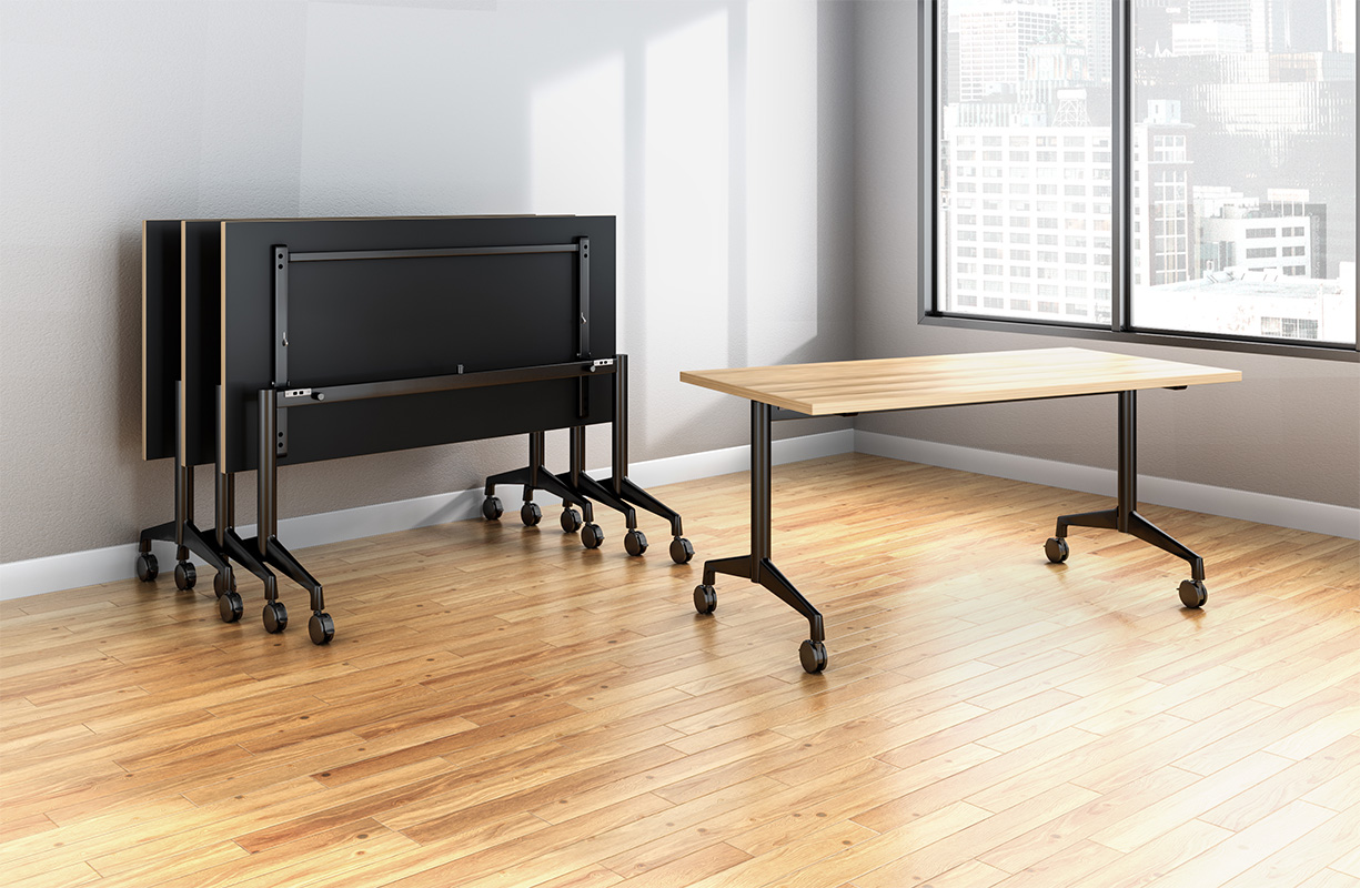 Sensation Next Flip Tables nested against wall