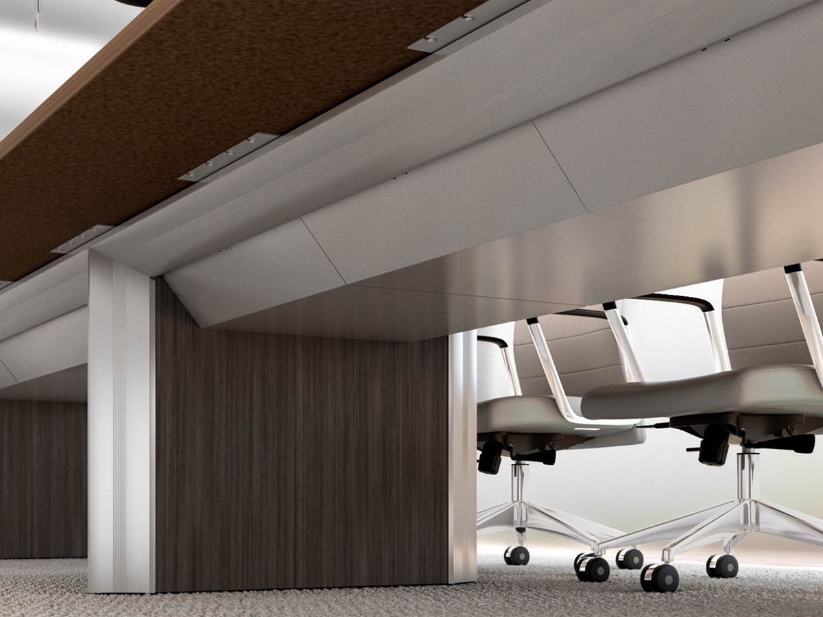 Stealth conference table trough cover detail.