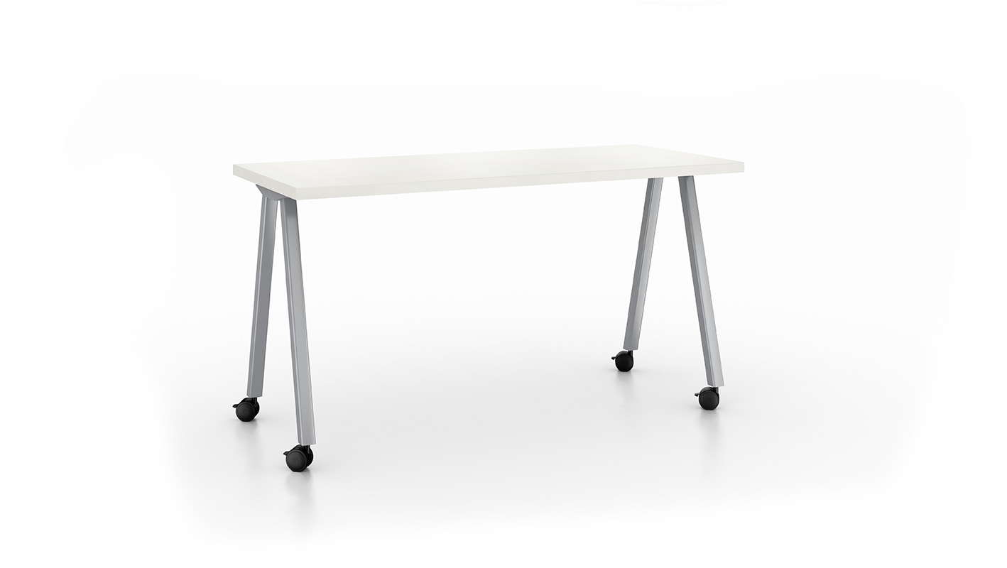 Sawhorse training table on white background