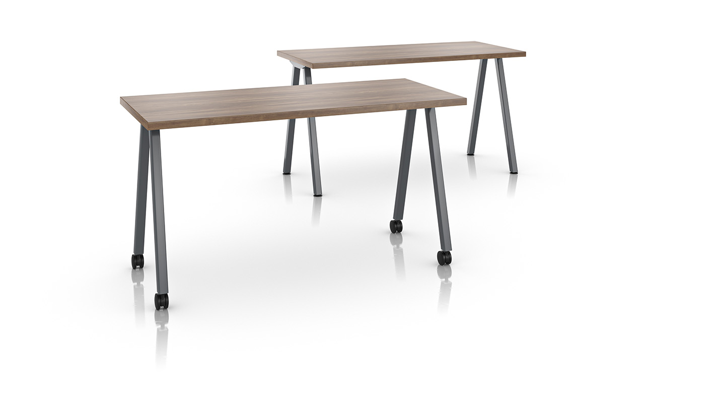 Sawhorse training table on white background