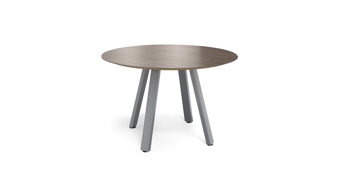 Round Sawhorse Table on white background