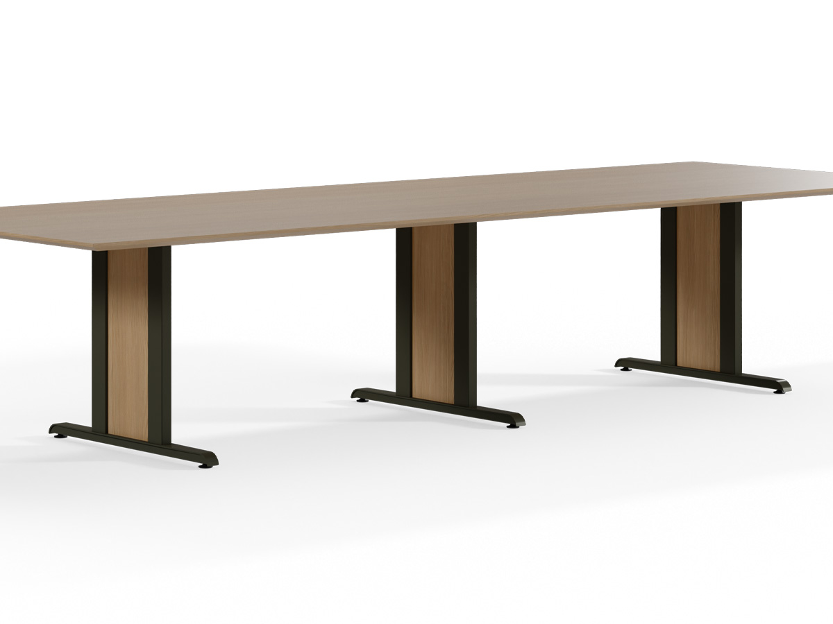Solano conference table with laminate infills.