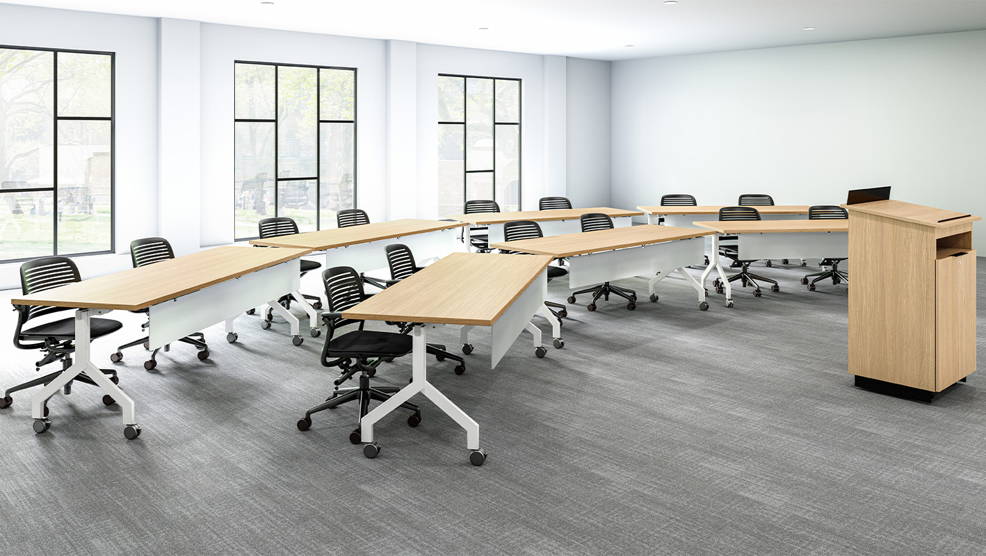 Ritz Tables in curved classroom application