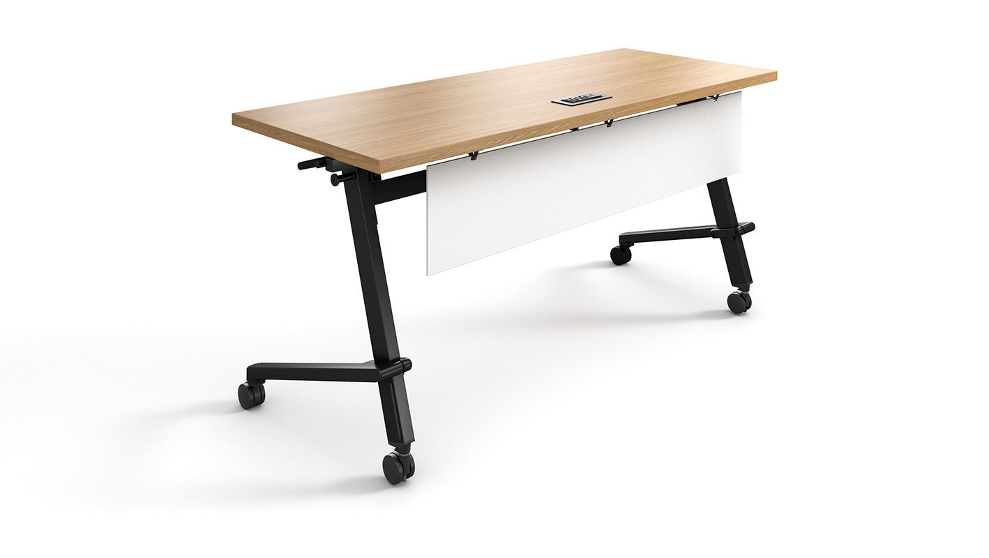 Quantum Flip Table with Acrylic Modesty on white background
