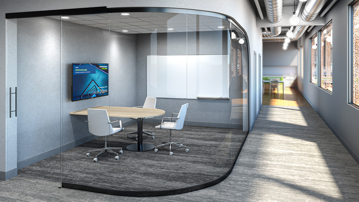 Videosharing table in private meeting space