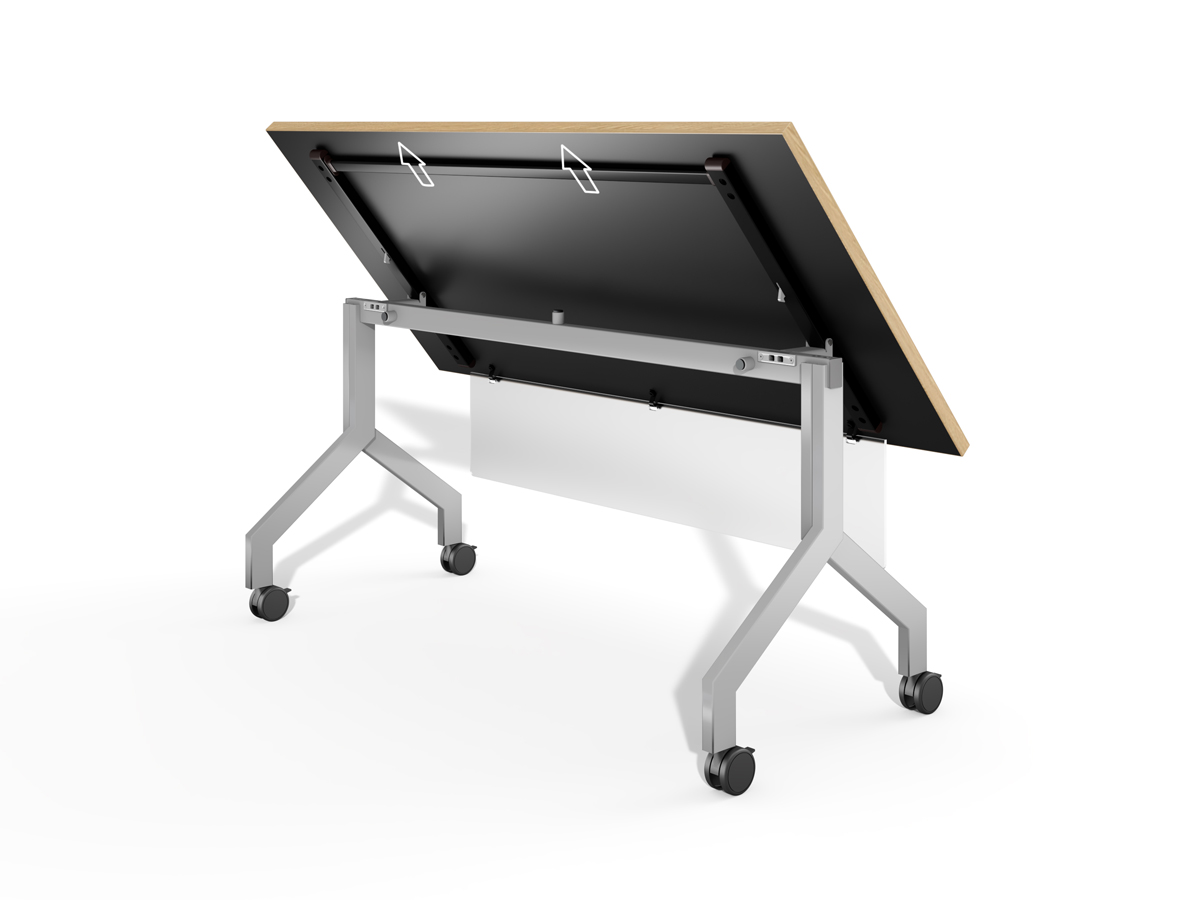 Ritz training table flip mechanism detail.