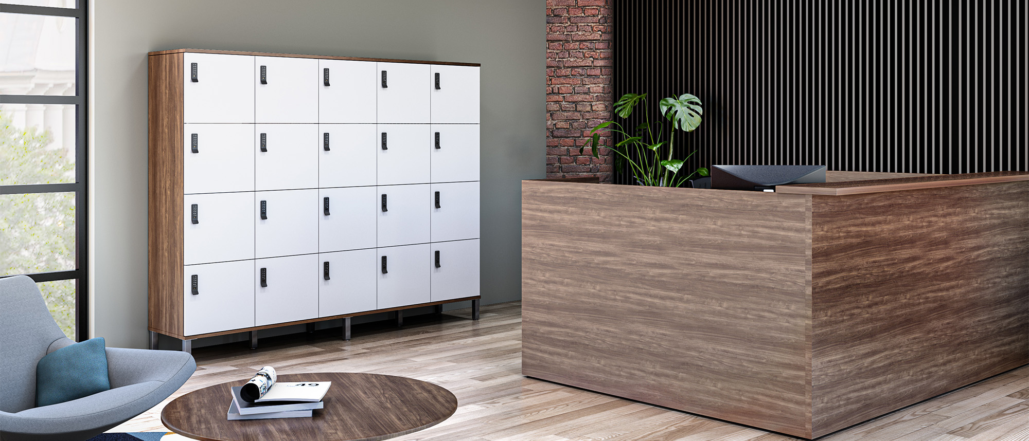 Universal Lockers in reception space