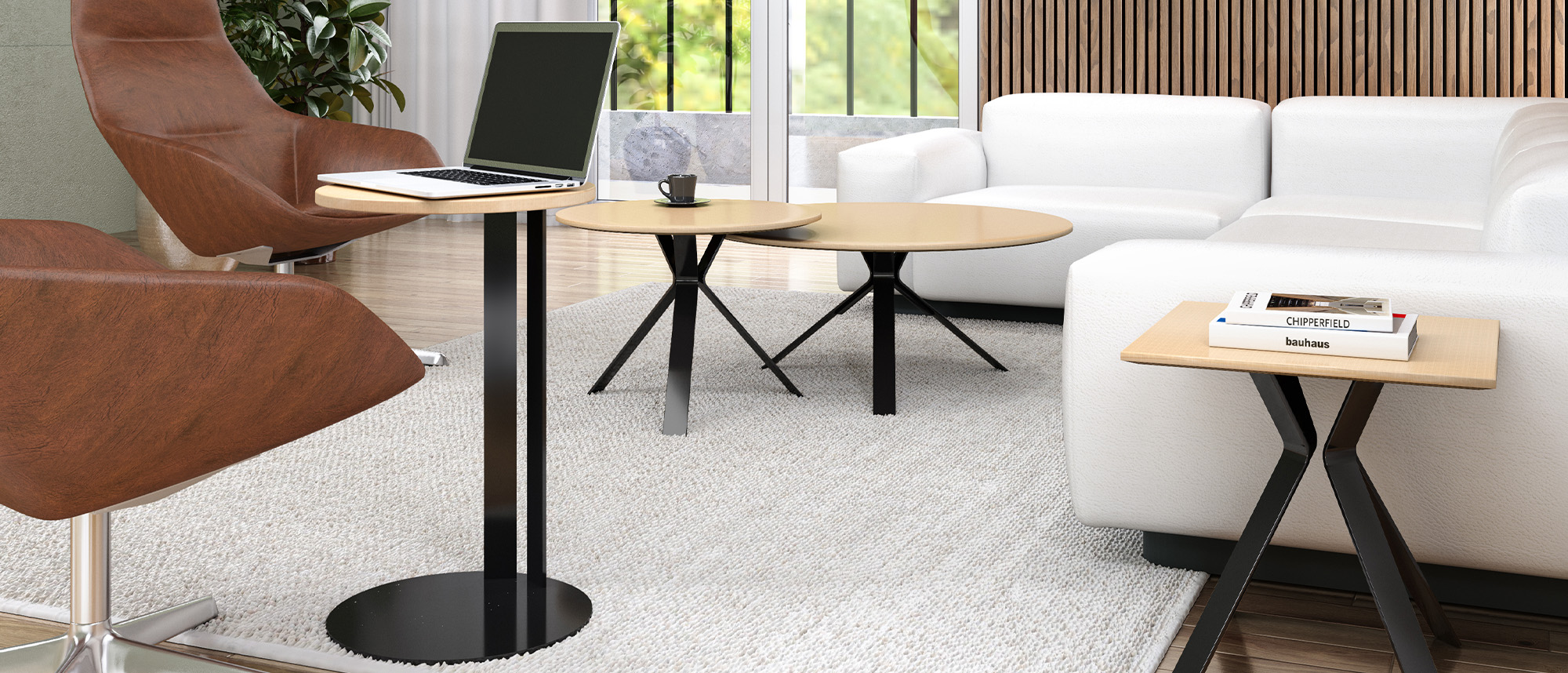 Tangent Occasional Tables in third space