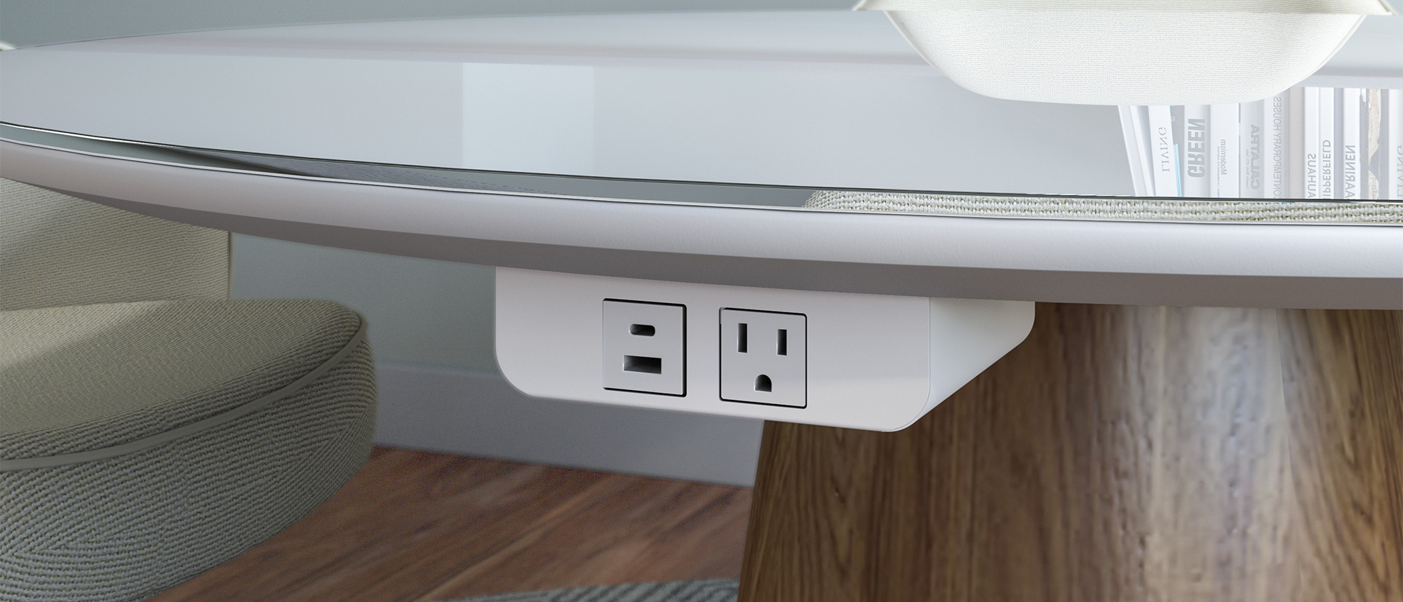 Satellite Power Unit under worksurface
