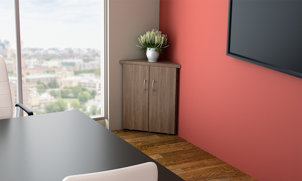 Universal Corner Cabinet in conference room