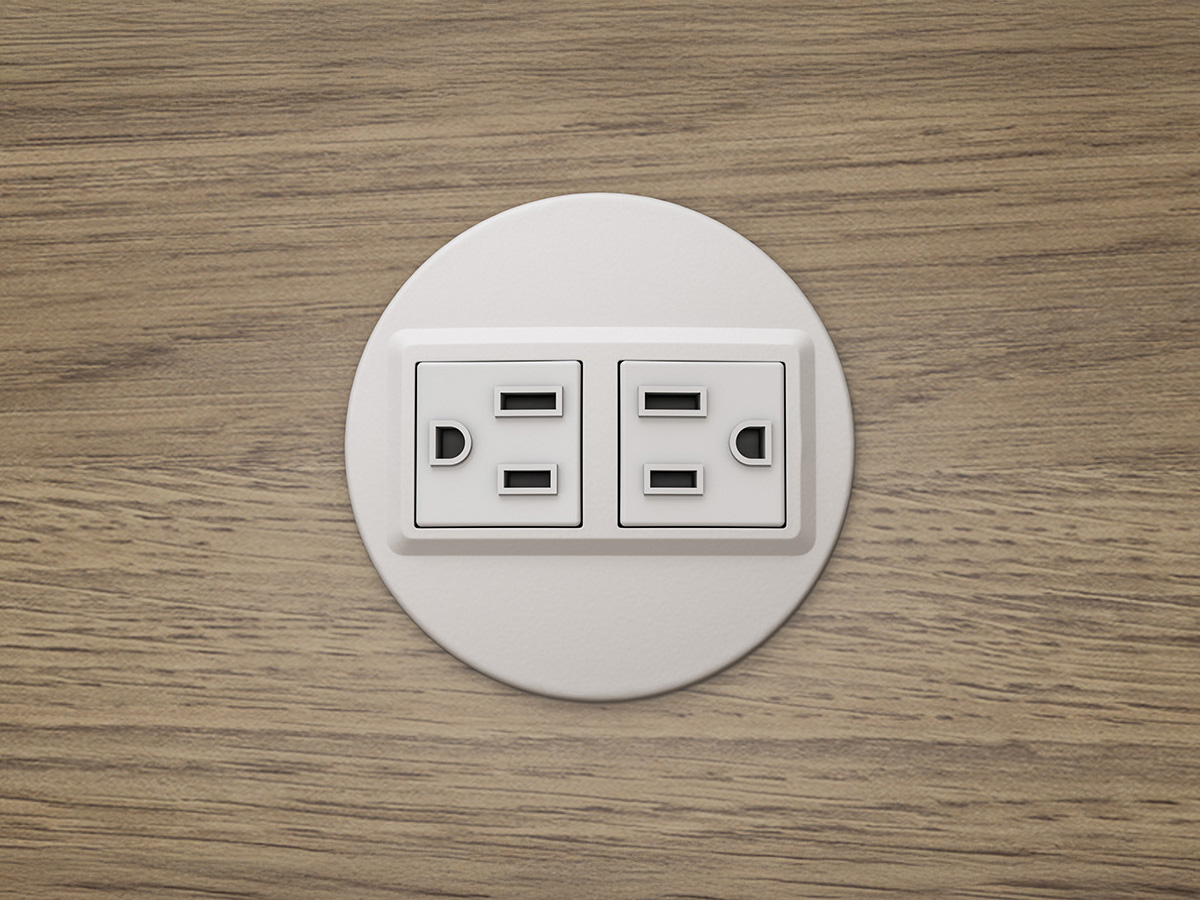 Topdown of Node power unit with dual outlets.
